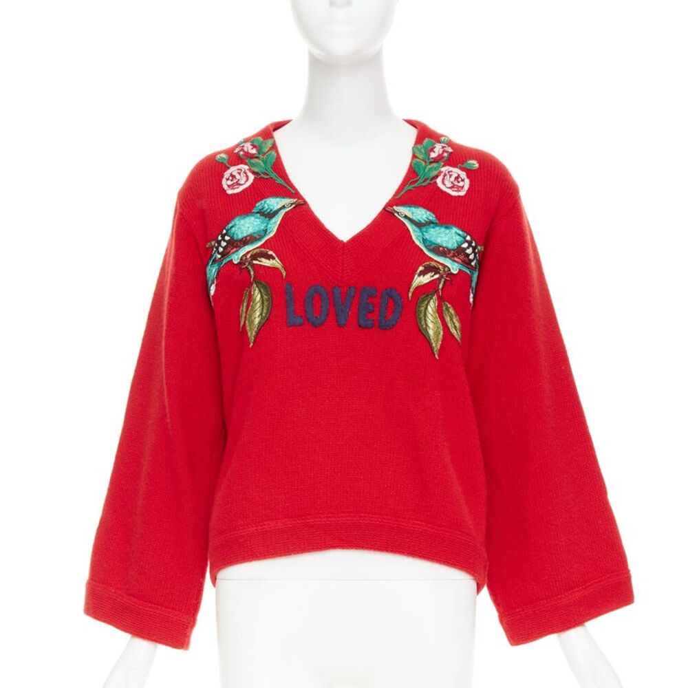 Gucci 2017 Wool Bird Embroidered Sweater